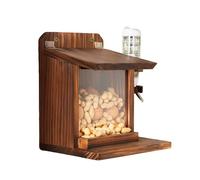 Feedher Pour Écureuils D'extérieur - 25 x 23 x 18 cm Maison D'alimentation En Bois, Boîte De Chipmunk, Station De Montage Mural De Cour De Cour, Alimentation D'arbres Convient Pour F