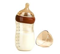Feeding Bottle Glass 15-Degree Slanted Heat-Resistant Dispenser | Young Kids Breastfeeding Bottle for Girls Grandparents Home Travel Picnic Short Trips