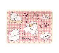 Feeding Mat, Bowl Mat, Non-Slip Base Absorbent Surfaces Quick Drying Spill Prevention Easy Clean Lightweight Design Compact Size, Food Placemat for Pets, 11.81x15.75inches