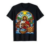 Feeding The Multitude Paniers en vitrail et Art du Poisson T-Shirt