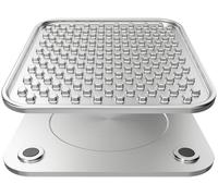 Feedoo Tapis de Léchage Chien et Chat,Double Paroi Acier Inoxydable 304 Tapis de Leche pour Chien 24,5 cm × 24,5 cm,Antidérapant,Anti-Ingestion,Soulager l'anxiété,Lavable au Lave-Vaisselle(1 PC)