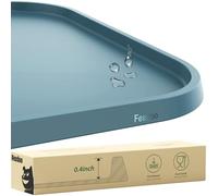 Feedoo Tapis Gamelle Chien et Chat [Anti-déformation],Imperméable Tapis Gamelle Chat pour Gamelles de Nourriture et d’Eau,Base Antidérapants,Tapis Silicone sans BPA &Passe au Lave-Vaisselle(Bleu)