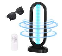 Feefir Désinfectant à lumière UV, dispositif de désinfection de la maison UVC, synchronisation à 4 vitesses et télécommande, lumière UVO, lampe UV pour toute la pièce