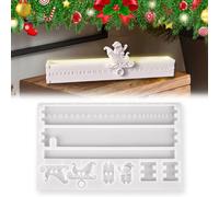 Feegela Moule Silicone Noël 4 Pièces - Formes Étoile, Renne, Sapin, Flocon, Bonhomme Pain d'Épice, Moufle et Pendentif - Pour Bougies, Biscuits, Résine Époxy DIY - Cadeau Créatif (Nombre)