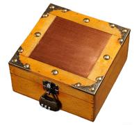 Feegow Boîte de rangement vintage en bois avec serrure, organiseur de bureau rétro pour bijoux et documents, charnières en alliage robuste, organisation sécurisée du placard de bureau à domicile, gris