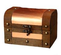 Feegow Boîte de rangement vintage en bois avec serrure, organiseur de bureau rétro pour bijoux et documents, charnières en alliage robuste, organisation sécurisée du placard de bureau à domicile, gris