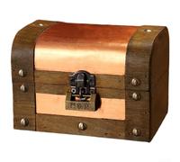 Feegow Boîte de rangement vintage en bois avec serrure, organiseur de bureau rétro pour bijoux et documents, charnières en alliage robuste, organisation sécurisée du placard de bureau à domicile, gris