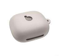 Feegow Coque en silicone pour Beats - pour Powerbeats Fit 2025, coque en silicone avec mousqueton, coque de protection complète antichoc (gris)