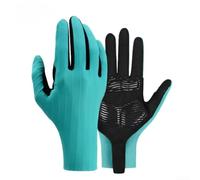 Feegow Gants de cyclisme respirants à doigts longs avec absorption des UV et des chocs, compatibles avec écran tactile, ajustement élastique pour vélo de route, VTT, sans couture (XL, bleu)