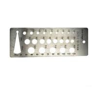 Feegow Jauge de foret en acier inoxydable pour une mesure précise, marquée avec des fractions et des décimales, tailles métriques de 1,5 mm à 12 mm, pour outil d'identification du foret