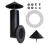 Feegow Kit de cheminée en acier de qualité supérieure pour grills à granulés - Compatible avec les fumoirs Traeger et Camp Chef, comprend un tuyau de cheminée, un joint, un capuchon noir,