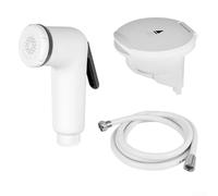 Feegow Kit de pomme de douche marine sous pression à économie d'eau, unité ABS rétractable pour enchevêtrement, tuyau en PVC pour pont de yacht et douches extérieures, blanc (4 m)