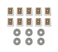 Feegow Lot de 10 sacs à poussière et chiffons en microfibre pour aspirateur Cecotec pour robot aspirateur Conga 11090 - Lot de 10 sacs + 6 chiffons, fibre superfine, réutilisables, haute absorption (B