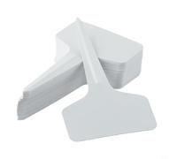 Feegow Lot de 50 étiquettes de jardin en plastique en forme de T pour usage intérieur/extérieur - PVC non cassant, résistant à la rouille et à la pourriture avec mat pour marqueur permanent (lot de 50