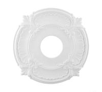 Feegow Médalion de Plafond en Polyuréthane avec Éclairage LED - Blanc, 300 x 90 x 24 mm - Pour Ventilateur de Plafond et Lustres - Design Européen - Résistant à l'Eau - Intérieur