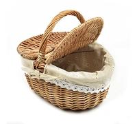 Feegow Panier en osier, panier de pique-nique, panier de pique-nique, panier de rangement pour pique-nique