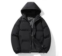 Feegow Parka chaude à capuche pour homme | Extérieur rembourré pour homme | Veste isolante décontractée dans des couleurs unies compatible avec un usage quotidien au bureau, rendez-vous et vacances (M