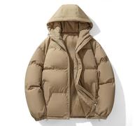 Feegow Parka chaude à capuche pour homme | Extérieur rembourré pour homme | Veste isolante décontractée dans des couleurs unies compatible avec un usage quotidien au bureau, rendez-vous et vacances (M