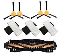 Feegow Pièces de rechange pour Deebot D710 D715 500 501, 1 brosse à rouleau, 3 filtres et 4 brosses latérales - Kit de nettoyage complet pour aspirateur, nettoyage efficace