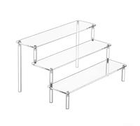 Feegow Présentoir en acrylique transparent - Support de vitrine en plastique, étagère de vitrine 1 à 3 marches pour étagères et comptoirs - Plinthes (3 couches de 20 cm)