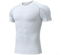 Feegow T-shirt athlétique extensible avec cartographie du corps | Mélange d'élasthanne élastique, s'étire avec le corps, soutient les muscles, permet un mouvement illimité