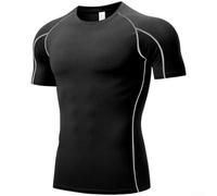 Feegow T-shirt athlétique extensible avec cartographie du corps | Mélange d'élasthanne élastique, s'étire avec le corps, soutient les muscles, permet un mouvement illimité