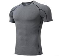 Feegow T-shirt athlétique extensible avec cartographie du corps | Mélange d'élasthanne élastique, s'étire avec le corps, soutient les muscles, permet un mouvement illimité