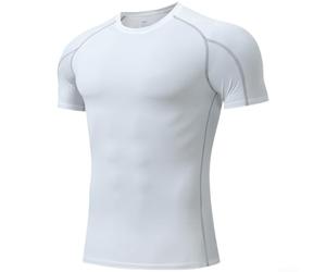 Feegow T-shirt athlétique extensible avec cartographie du corps | Mélange d'élasthanne élastique, s'étire avec le corps, soutient les muscles, permet un mouvement illimité