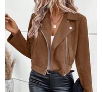 Feegow Veste d'hiver courte coupe-vent doublée en polaire chaude pour femme | Intérieur doublé en polaire, pour une sensation douce et confortable, style manteau court, usage quotidien décontracté