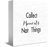 Feehiget Collect Moments Not Things Decor Plaque classique en bois 12,7 x 12,7 cm