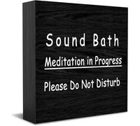 Feehiget Panneau de boîte en bois avec inscription « Sound Bath Meditation In Progress Please Do Not Disturb » - Décoration murale - 12,7 x 12,7 cm