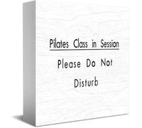 Feehiget Panneau de boîte en bois rustique avec inscription « Pilates Class In Session Please Do Not Disturb » - 12,7 x 12,7 cm