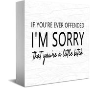 Feehiget Panneau décoratif en bois avec inscription « If You'Re Ever Offended I'M Sorry You'Re A Little Home Office » 12,7 x 12,7 cm