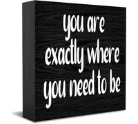 Feehiget Panneau décoratif en bois avec inscription « You Are Exactly Where You Need To Be » - Décoration murale - 12,7 x 12,7 cm