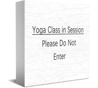Feehiget Panneau en bois pour décoration de bureau avec inscription « Yoga Class In Session Please Do Not Enter Home Office » 12,7 x 12,7 cm