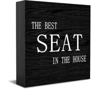 Feehiget Panneau en bois « The Best Seat In The House », décoration de bureau pour maison, bureau, étagère, 12,7 x 12,7 cm