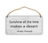 Feehiget Sunshine All The Time Makes A Desert Décoration murale pour maison Cadeau de pendaison de crémaillère 30,5 x 15,2 cm