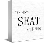 Feehiget The Best Seat In The House Decor Panneau en bois classique 12,7 x 12,7 cm