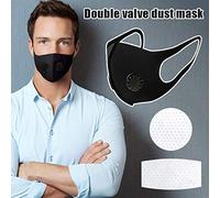 Feeilty Masque anti-poussière réutilisable jetable, confortable à double valve respiratoire masques bouche filtre à air à charbon actif masque respiratoire visage bouche masques pour vélo extérieur