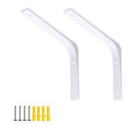 FEEIMOL 2 Pièces Support Etagère Murale Équerres Étagères Charge Lourde L Forme 90 Degrés Supports Fixation Équerre avec Vis pour Cuisine Chambre Tablette Meubles Blanc 20x15cm