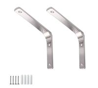 FEEIMOL 2 Pièces Support Etagère Murale Équerres Étagères Charge Lourde L Forme 90 Degrés Supports Fixation Équerre avec Vis pour Cuisine Chambre Tablette Meubles Argent 12.5x12.5cm