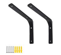 FEEIMOL 2 Pièces Support Etagère Murale Équerres Étagères Charge Lourde L Forme 90 Degrés Supports Fixation Équerre avec Vis pour Cuisine Chambre Tablette Meubles Noir 25x20cm