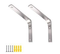 FEEIMOL 2 Pièces Support Etagère Murale Équerres Étagères Charge Lourde L Forme 90 Degrés Supports Fixation Équerre avec Vis pour Cuisine Chambre Tablette Meubles Argent 30x26cm