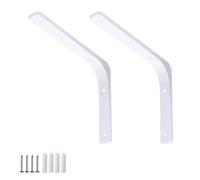 FEEIMOL 2 Pièces Support Etagère Murale Équerres Étagères Charge Lourde L Forme 90 Degrés Supports Fixation Équerre avec Vis pour Cuisine Chambre Tablette Meubles Blanc 15x12.5cm