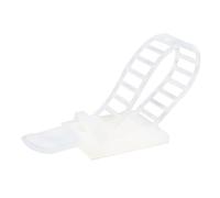 FEEIMOL 20 Pièces Clips de Câble Réglables Attache Cable Adhésifs Serre-Câbles Nylon Câbles Attaches Support Câbles Management pour Organiseur Fils Electriques TV Chargeur Blanc