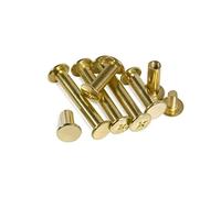 FEEIMOL Chicago Vis de Reliure à Vis Laiton Plaqué Rivets à Tête Plate M5x18mm (40 pcs)