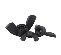 FEEIMOL Ecrou a Oreille en Plastique Écrous à Ailettes en Nylon Noir M6 (10 pcs)