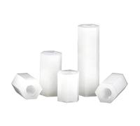 FEEIMOL M4 Entretoises Hexagonales Nylon Plastique Fileté Femelle-Femelle Hexagonale Écrous de Couplage Blanc M4x20mm (30 pcs)