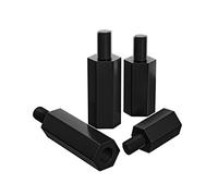 FEEIMOL M4 Entretoises Hexagonales Nylon Plastique Fileté Mâle-Femelle Hexagonale Boulons Noir M4x50+6mm (20 pcs)