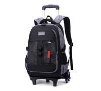 FEEIMOL Sac Dos Roulettes pour Garçons, 35L Détachable Trolley Cartable Roulette Garcon pour Adolescents, Camouflage Blanc